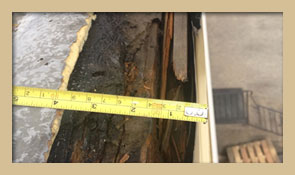 During roofing inspection it was determined that the existing wood nailer was rotten.